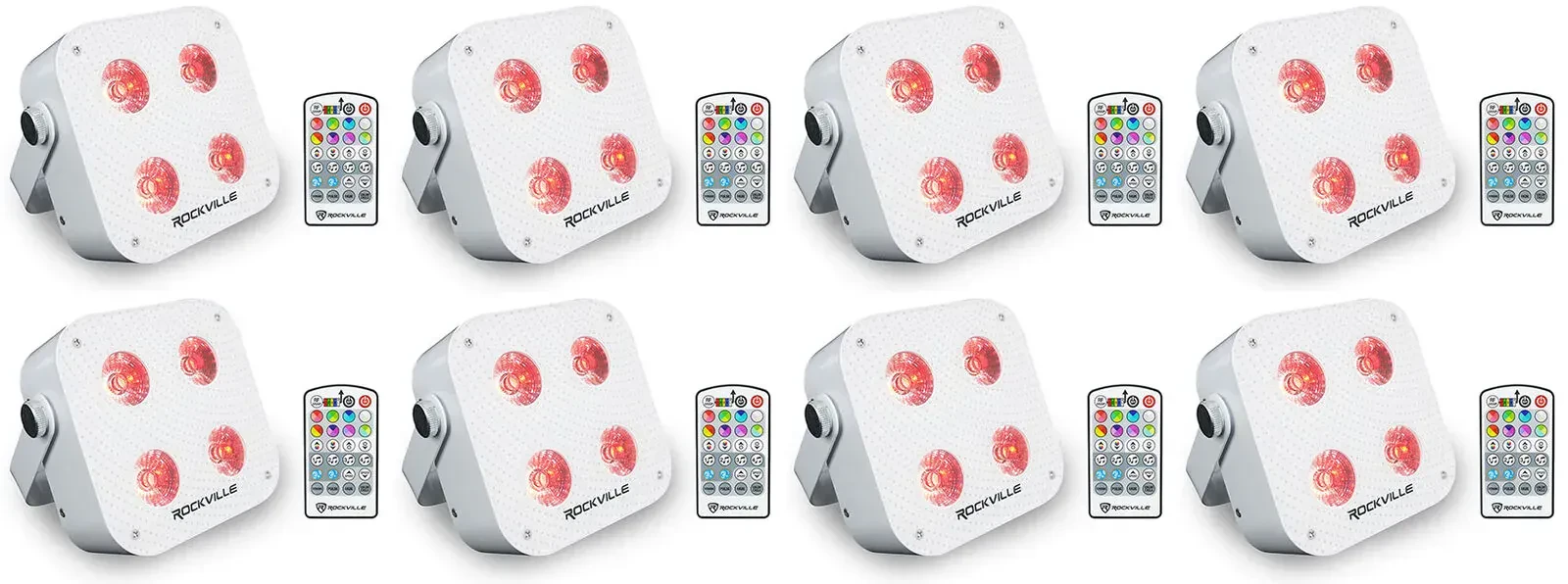 Светодиодный прибор Rockville MINI RF4 V2 White (8 штук)