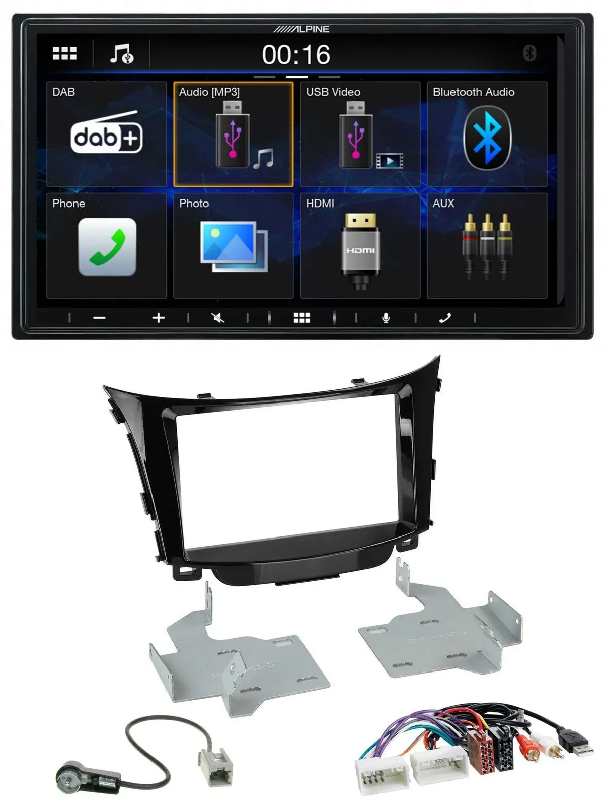 Alpine Bluetooth 2DIN MP3 DAB USB Autoradio für Hyundai i30 ab 2012 AUX USB