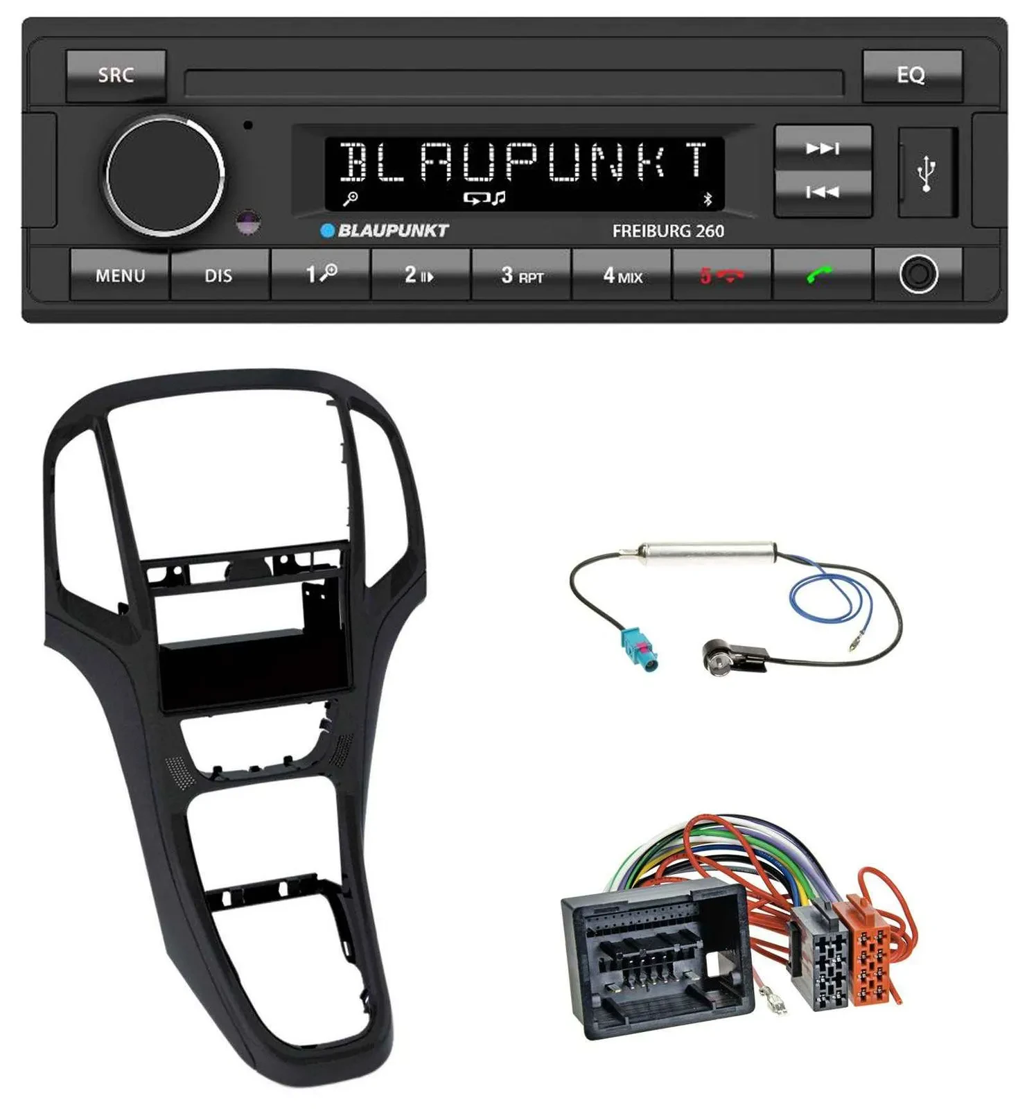 Автомагнитола для Opel Astra J с 2009 года Blaupunkt AUX, Bluetooth, MP3, USB, жемчужно-чёрный