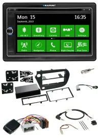 Blaupunkt Bluetooth 2DIN Lenkrad DAB USB TMC Navigation für Honda Insight ZE2 20