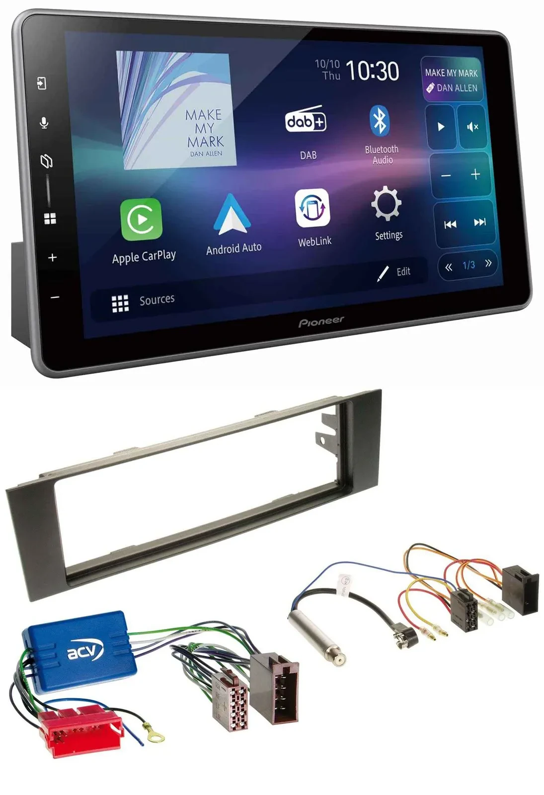 Pioneer Bluetooth USB DAB MP3 Autoradio für Audi A3 8P 03-06 Aktivsystem Mini-IS