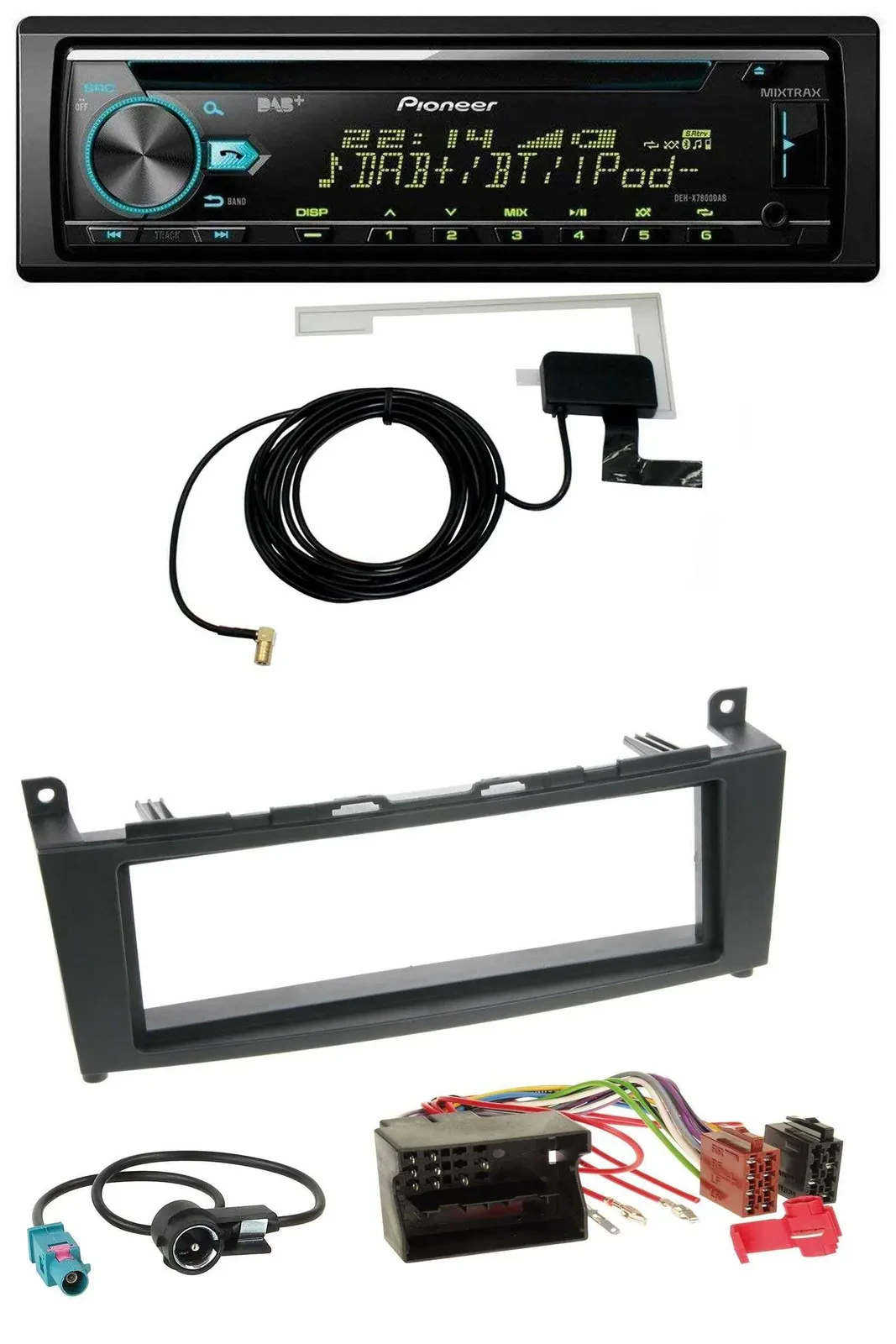 Автомагнитола Pioneer CD USB AUX DAB для Mercedes C‑Class W204 (с 2007)