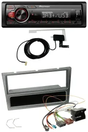 Pioneer 1DIN MP3 DAB USB AUX Autoradio für Opel Corsa C Quadlock 2004-2006 alumi