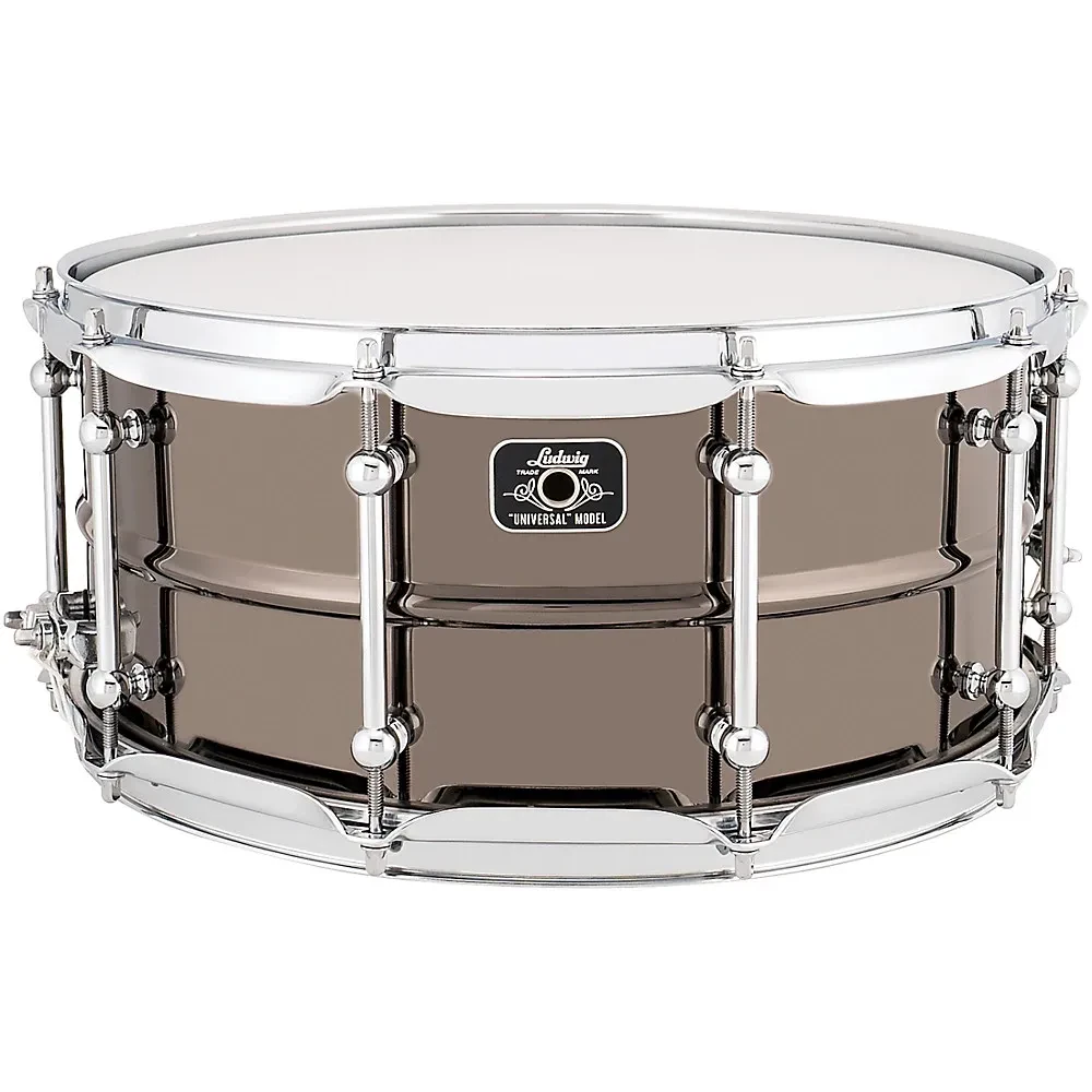 Б/У Малый барабан Ludwig Universal Series LU6514C 14" x 6.5", латунь, черный, хромированная фурнитура