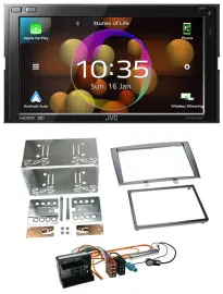 JVC DAB MP3 2DIN Bluetooth USB Autoradio für Peugeot 308 07-09 silber