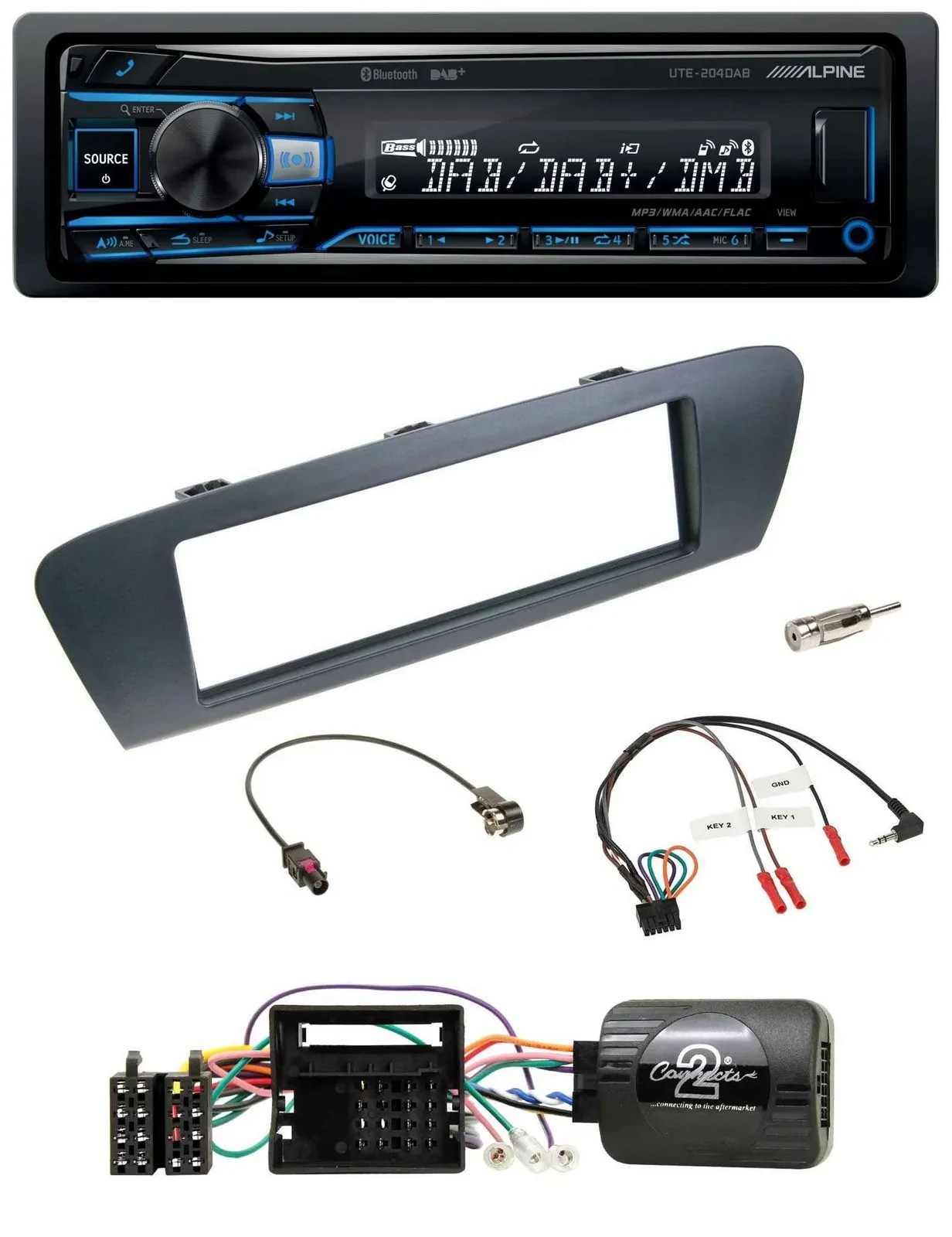 Alpine USB Bluetooth DAB Lenkrad Autoradio für Renault Grand Scenic Scenic ab 20
