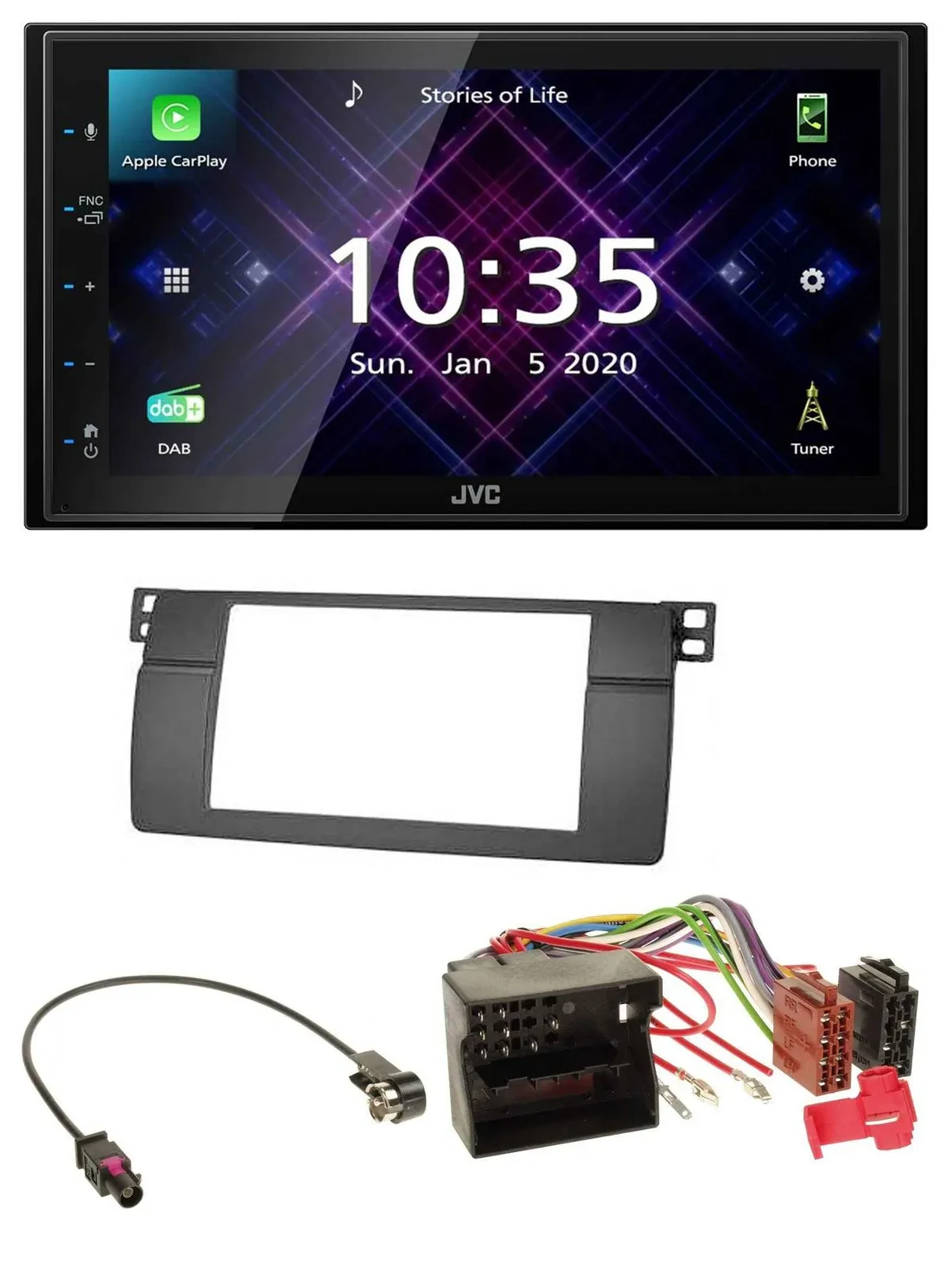 JVC DAB 2DIN MP3 Bluetooth USB Autoradio für BMW 3er E46 Profiversion großem Nav