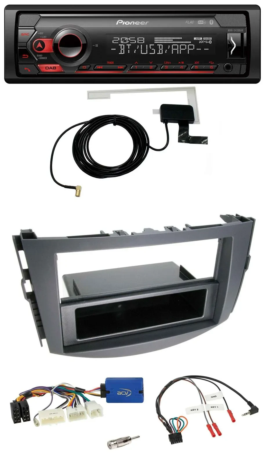 Pioneer DAB USB Lenkrad Bluetooth Autoradio für Toyota RAV-4 2011-2013