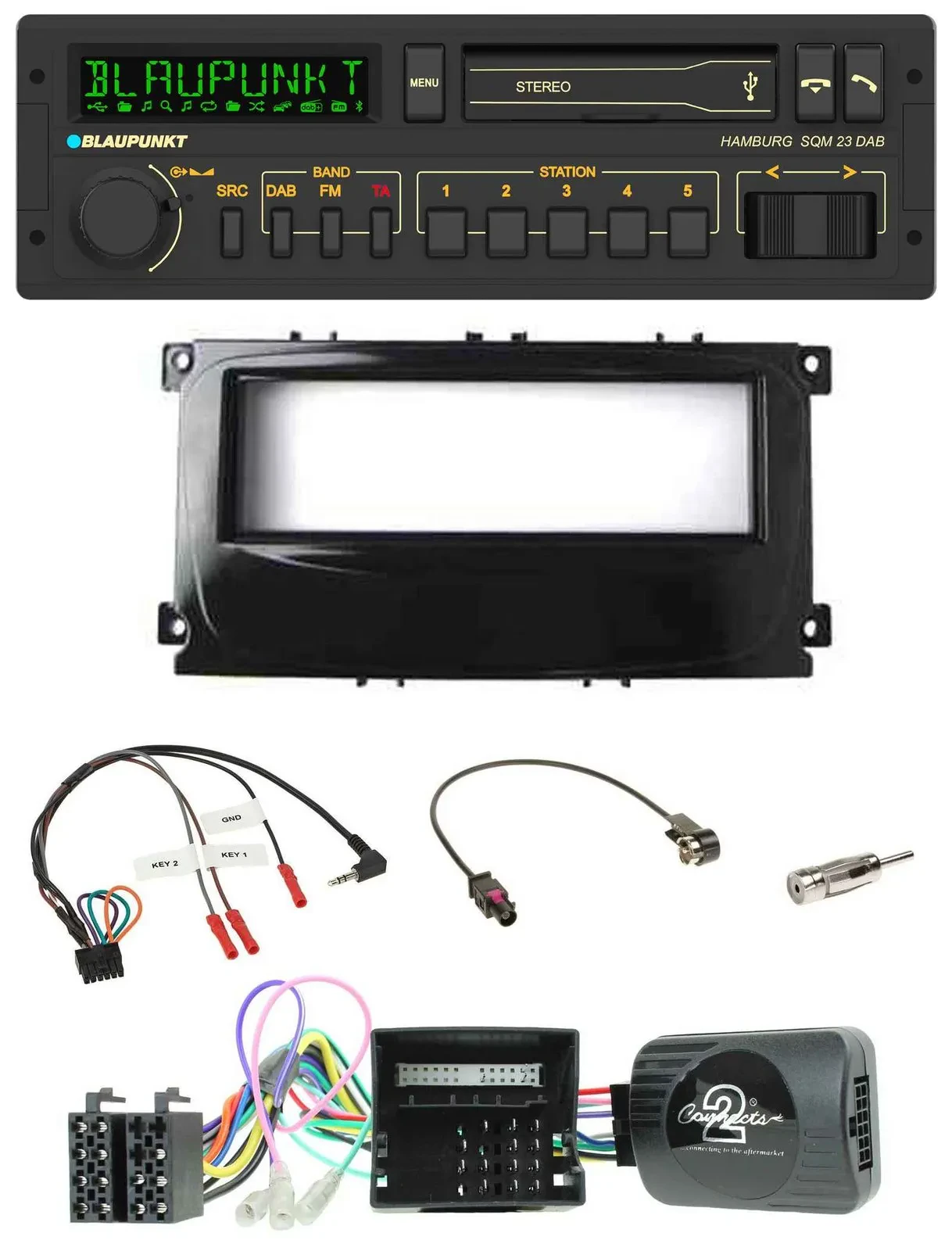 Blaupunkt USB DAB Bluetooth Lenkrad Autoradio für Ford Galaxy Focus C-Max Can ab