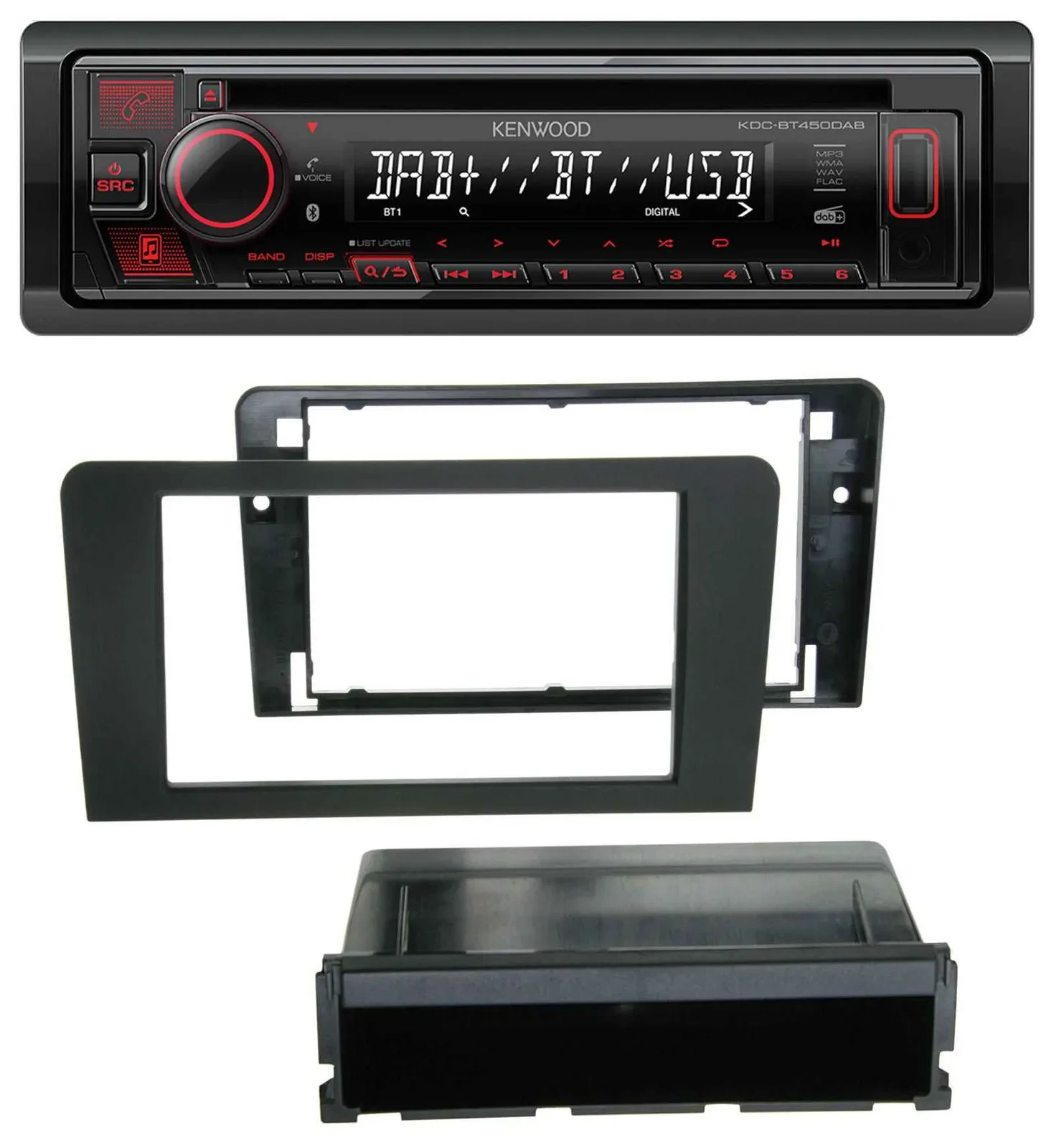 Kenwood Lenkrad CD USB Bluetooth DAB Autoradio für Audi A3 8P 03-12 Bose Aktivsy
