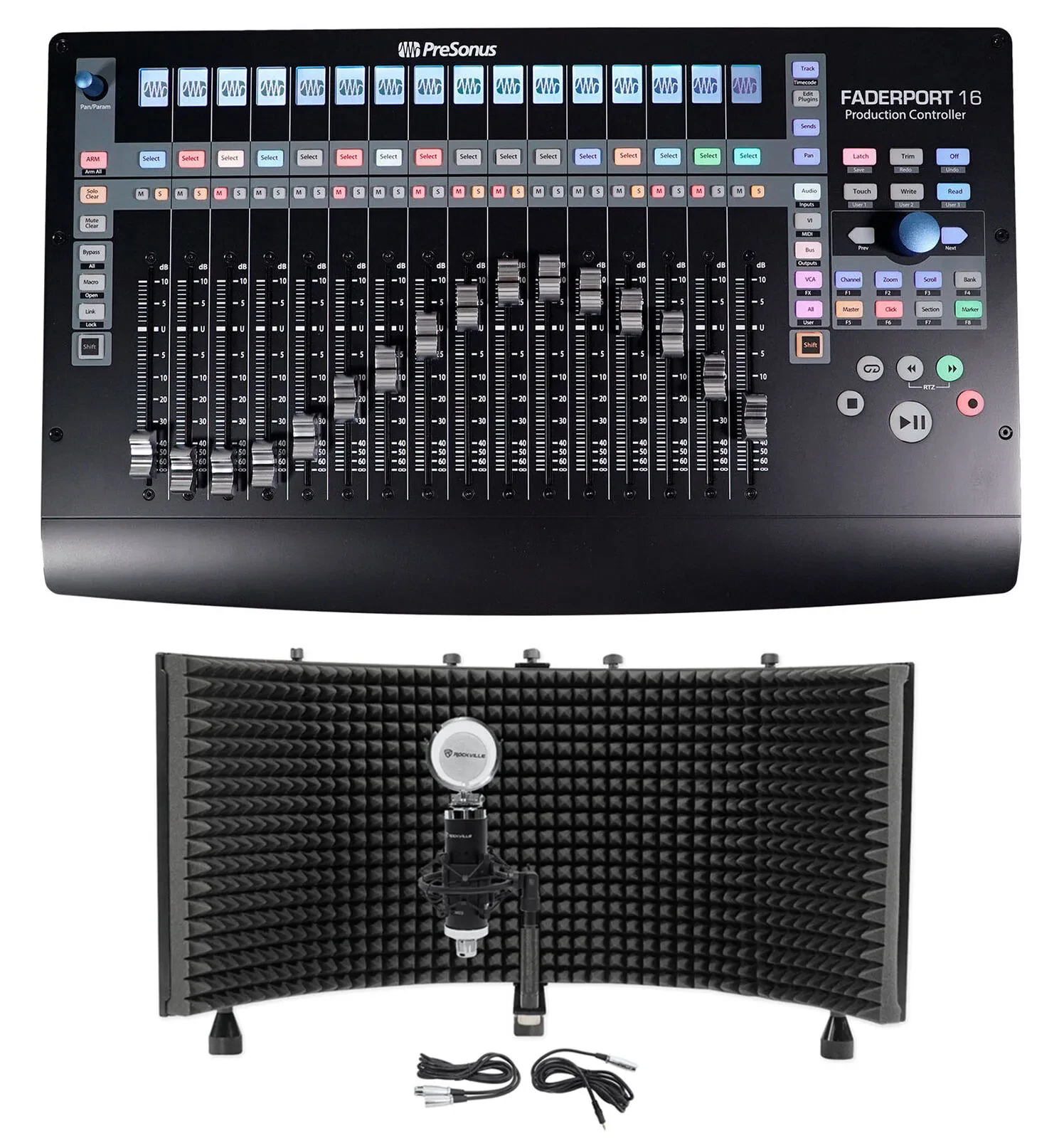 Presonus FADERPORT 16 USB 16-Ch Mix Production DAW Controller Mac/PC+Mic+Shield