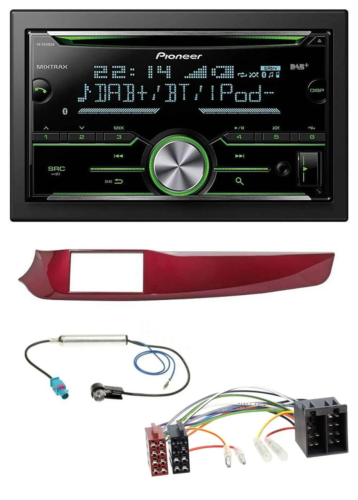 Автомагнитола Pioneer Bluetooth MP3 DAB 2DIN USB CD для Alfa Romeo Giulietta 2010–2013 красный глянец