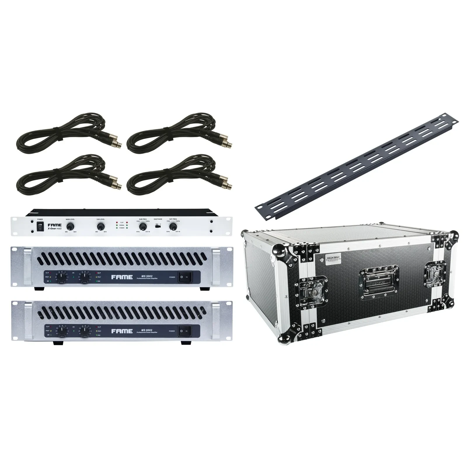 Fame Audio 2-Kanal Endstufe Set, 520W pro Kanal, Class AB, Lüfterkühlung