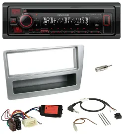 Автомагнитола для Honda Civic 2004–2006 Kenwood CD USB Bluetooth DAB серебристая