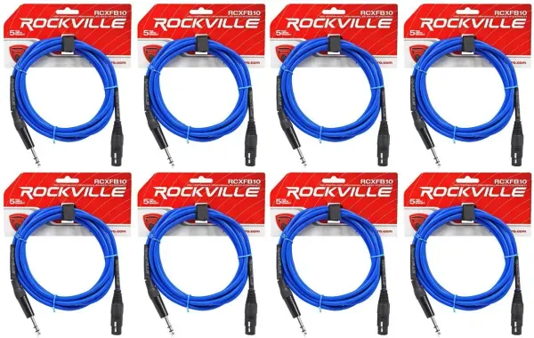 Коммутационный кабель Rockville RCXFB10Bl Blue 3 м (8 штук)