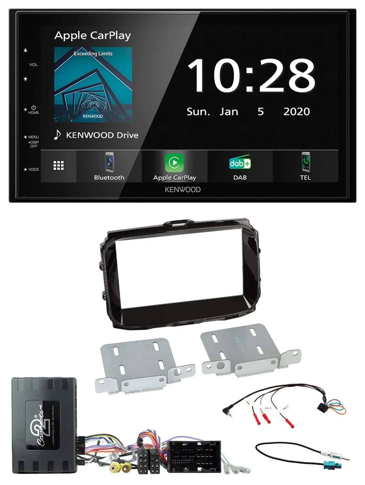 Автомагнитола Kenwood 2 DIN, Bluetooth, DAB, USB, для Alfa Romeo Giulietta (2014–2021), поддержка кнопок на руле