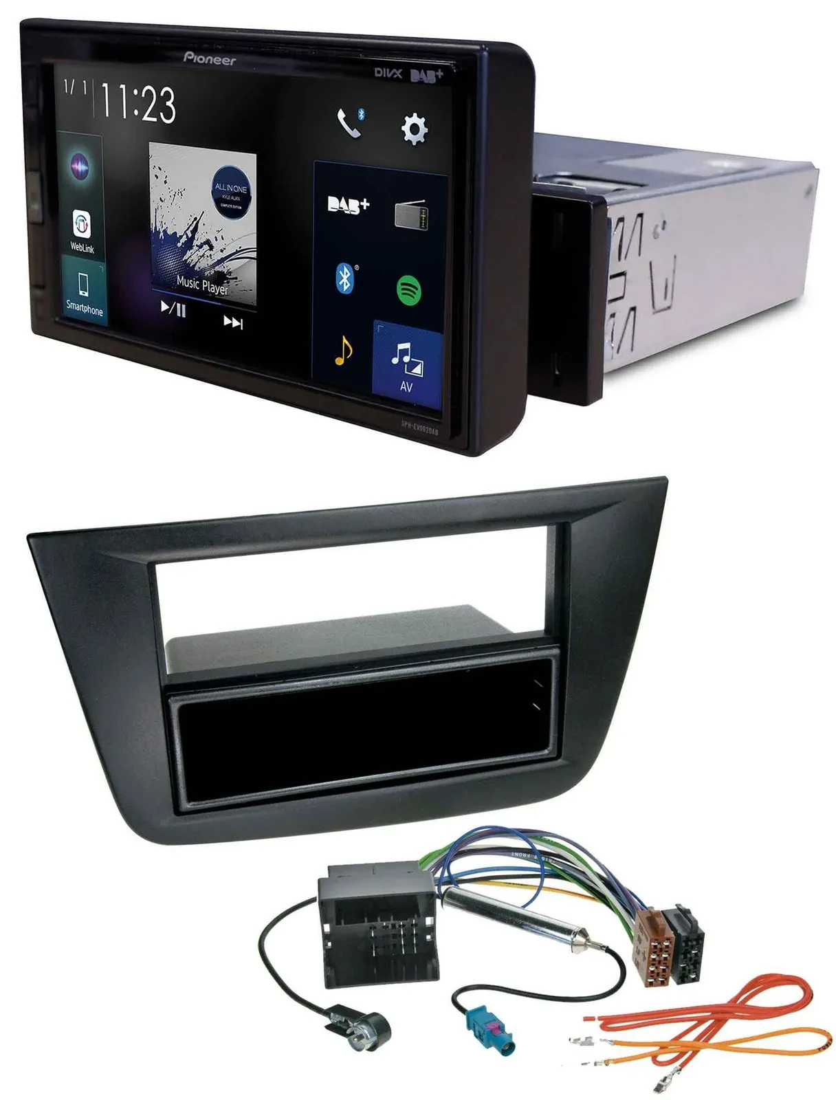 Pioneer DAB MP3 Bluetooth USB Autoradio für Seat Toledo Altea ab 05 schwarz