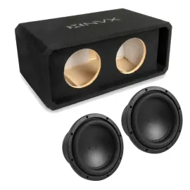 NVX NE82P Dual 8" Slot Ported 3/4" MDF Sub Enclosure w/8" VS-Series Subwoofer