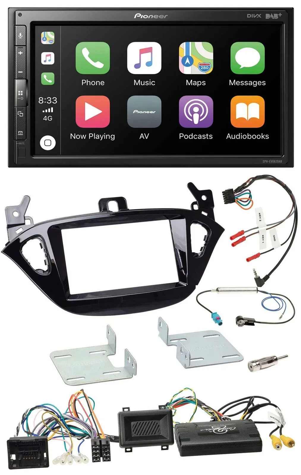 Pioneer USB Lenkrad DAB 2DIN Bluetooth Autoradio für Opel Adam Corsa E ab 2013 P