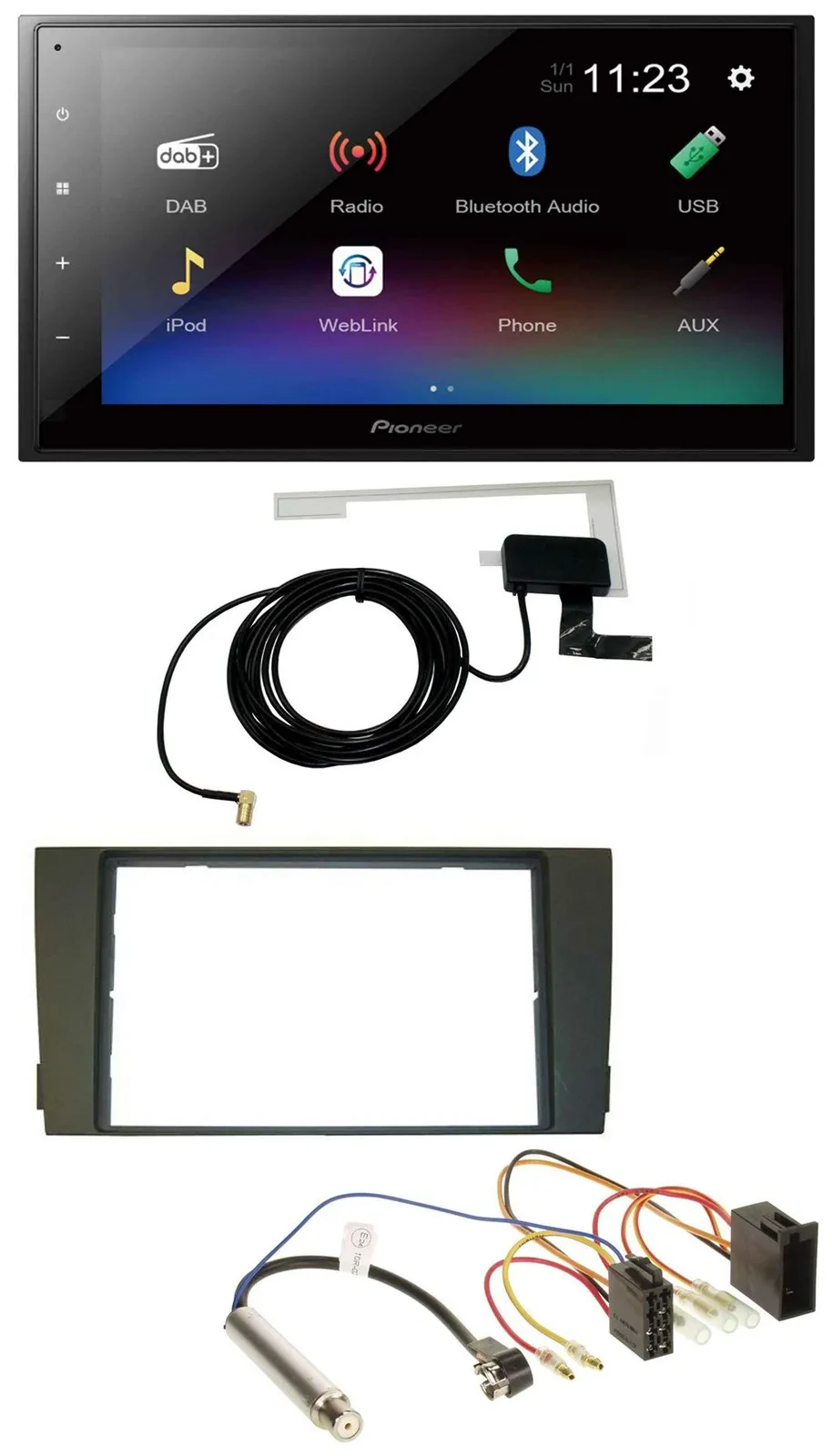 Pioneer DAB MP3 Bluetooth 2DIN USB Autoradio für Audi A6 C5 2001-2005 ISO