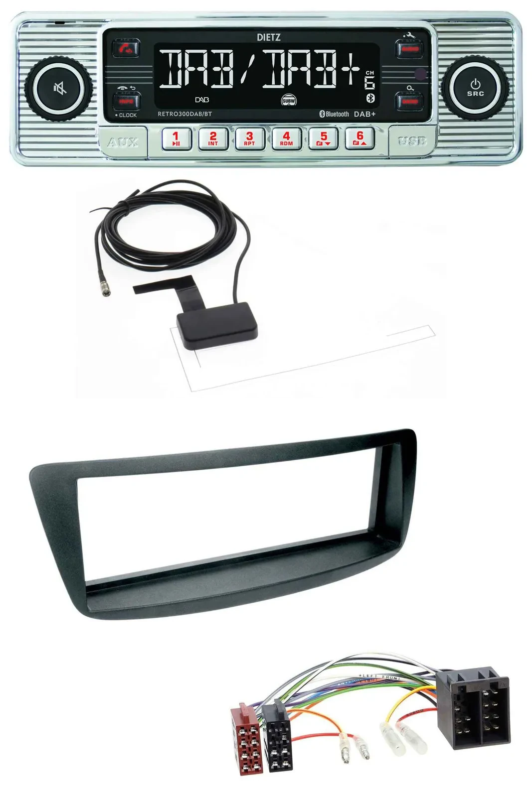 Dietz Bluetooth USB MP3 DAB Autoradio für Citroen C1 Peugeot 107 (05-14)