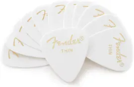 Медиаторы Fender 351 Classic Celluloid White Thin (12 штук)