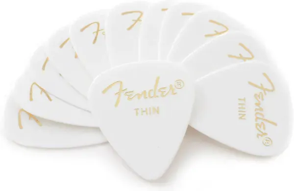 Медиаторы Fender 351 Classic Celluloid White Thin (12 штук)