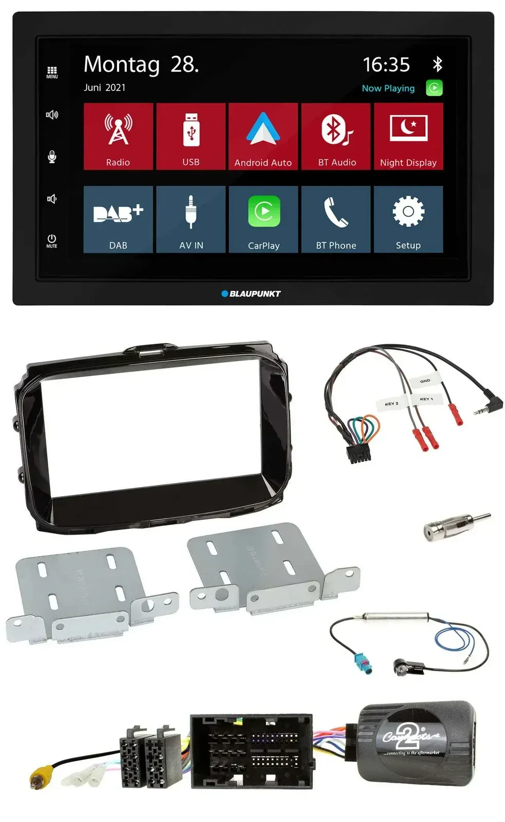 Blaupunkt Lenkrad Bluetooth DAB 2DIN USB Autoradio für Alfa Giulietta 2014-2021