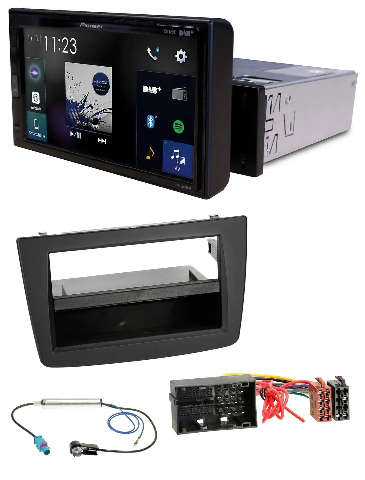 Pioneer DAB MP3 Bluetooth USB Autoradio für Alfa Romeo Mito 955 ab 14 schwarz