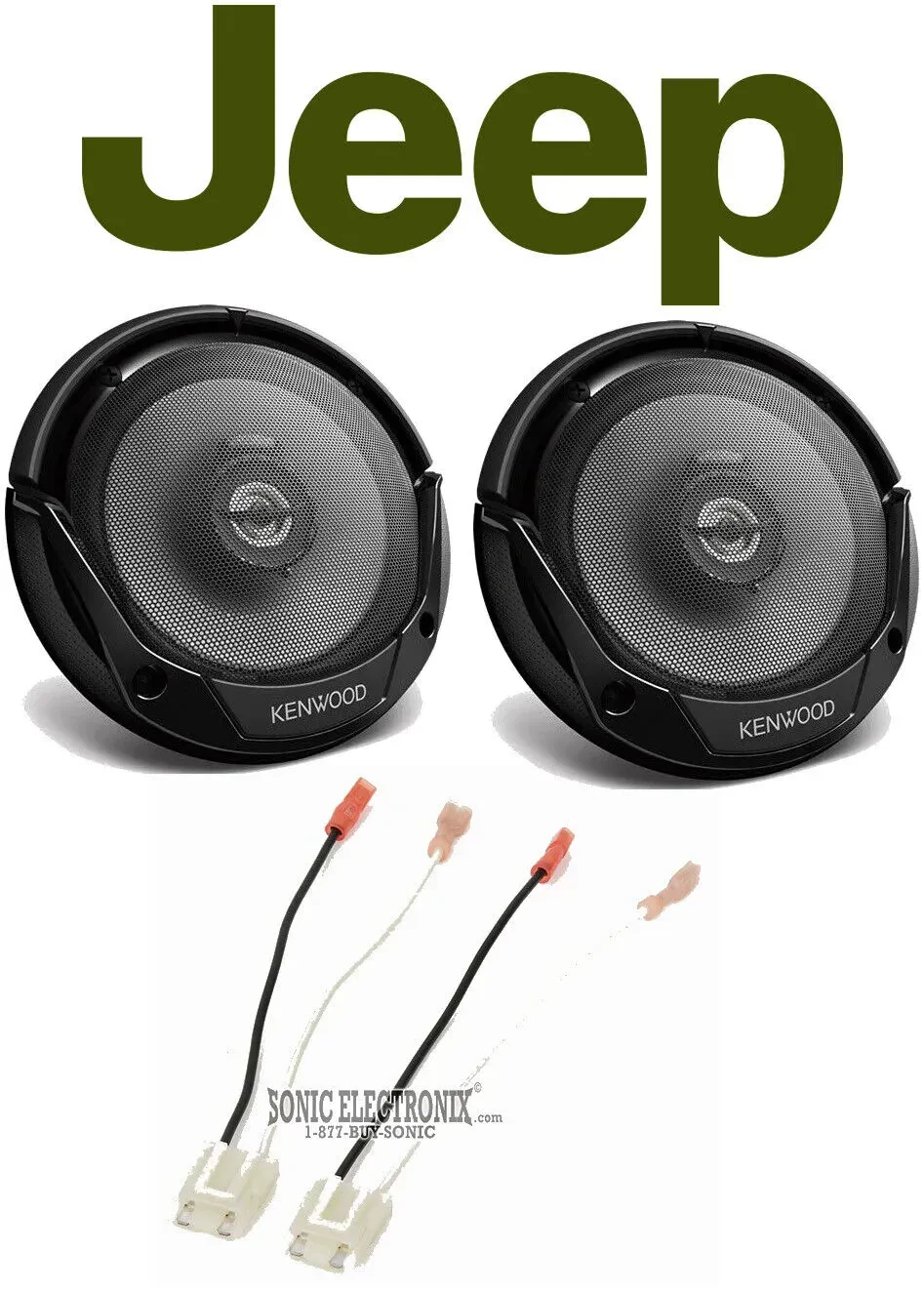 Автомобильные динамики Kenwood KFC-1666S + MET-724500 6.5" для дверей Jeep Grand Cherokee 1993–1995 (набор)