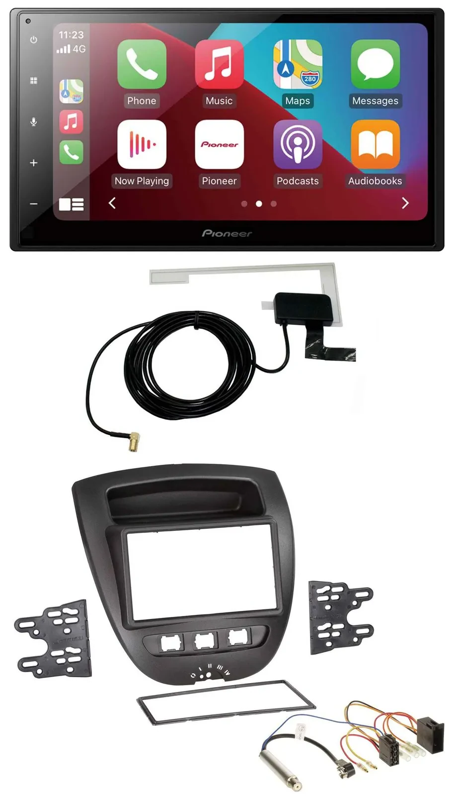 Pioneer USB Bluetooth DAB MP3 2DIN Autoradio für Peugeot 107 Citroen C1 Toyota A