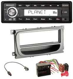 Continental USB 1DIN AUX DAB MP3 Autoradio für Ford Mondeo S-Max 07-14 silber Ab