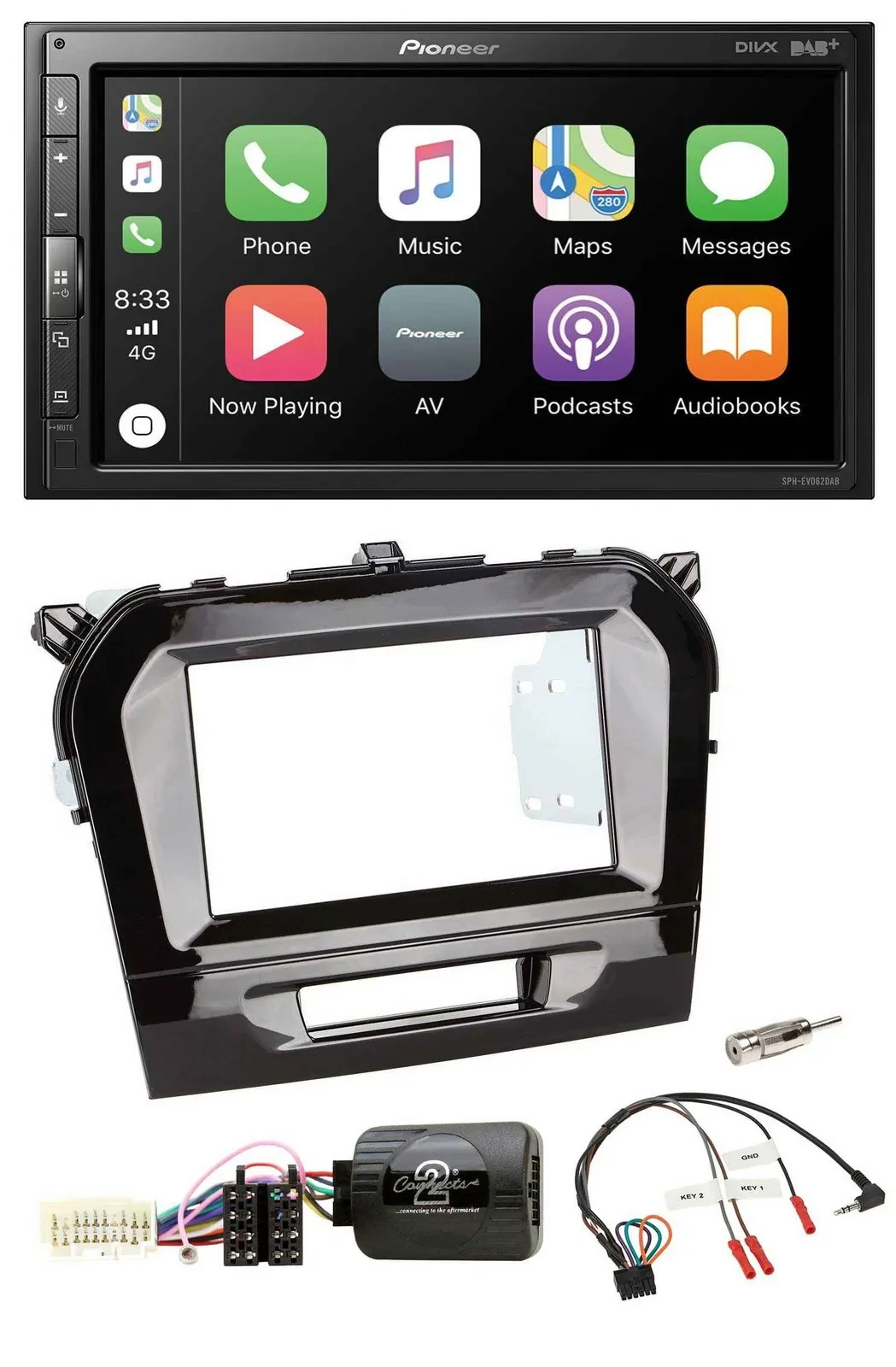 Автомагнитола Pioneer 2-DIN, DAB, Bluetooth, USB для Suzuki Vitara (с 2015)