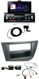 Автомагнитола для Seat Leon 2005–2010 Pioneer DAB, Bluetooth, USB, черный, поддержка управления с руля