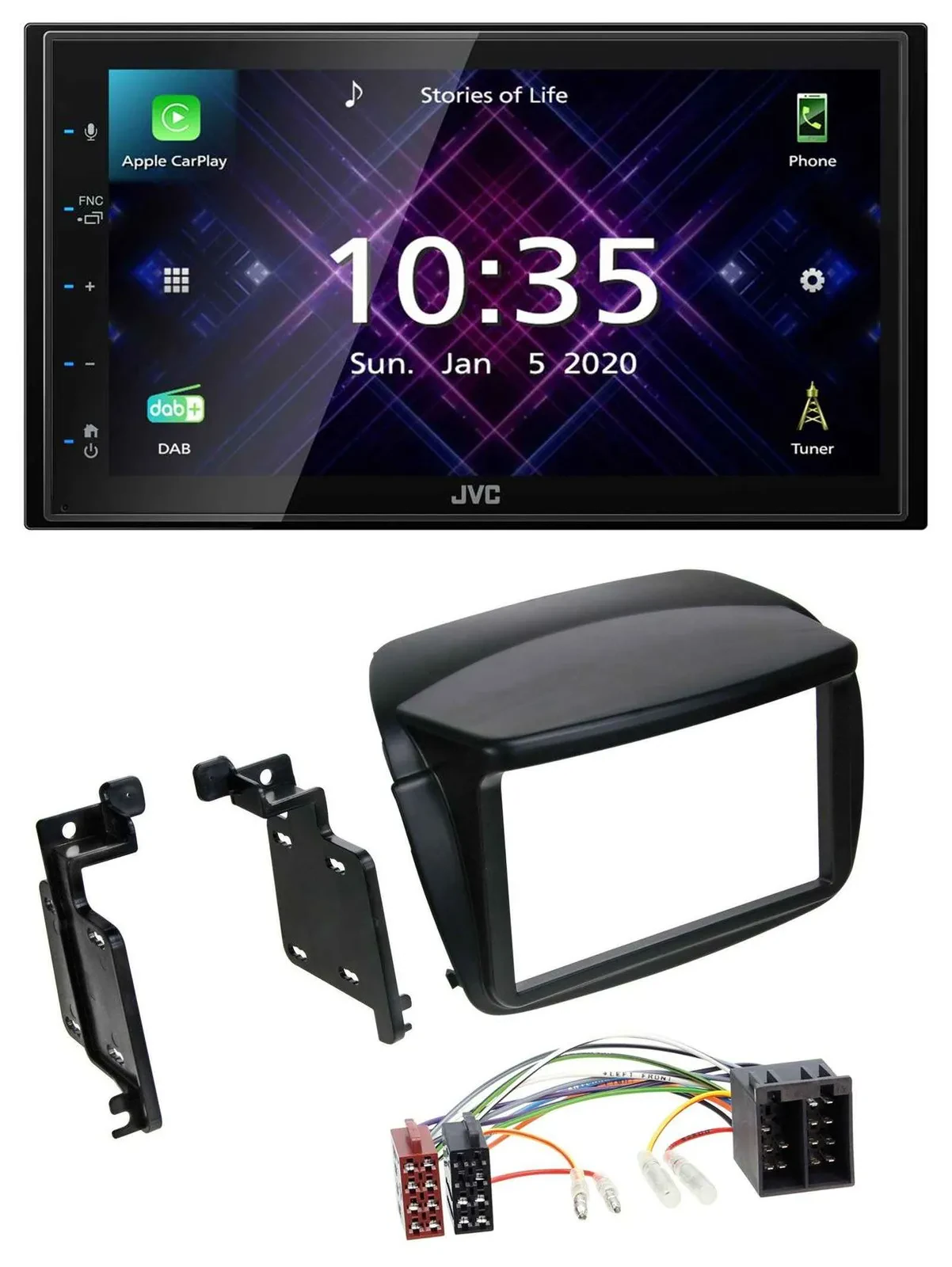 JVC DAB 2DIN MP3 Bluetooth USB Autoradio für Fiat Doblo ab 10 Opel Combo ab 12