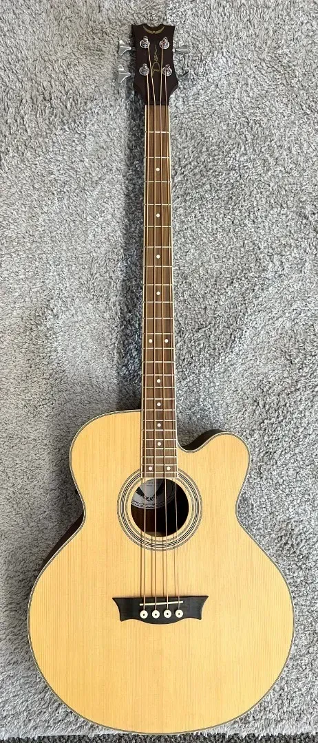 Dean Natural Gloss Acoustic Electric 4-String Bass Guitar, 34" Scale #EAB