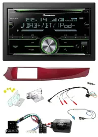 Pioneer Bluetooth Lenkrad DAB 2DIN USB CD Autoradio für Alfa Giulietta rot 940 2