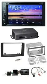 Pioneer 2DIN TMC DAB Lenkrad USB Bluetooth Navigation für Fiat Idea 06-12 schwar