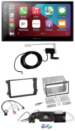 Pioneer USB Bluetooth DAB Lenkrad 2DIN Autoradio für VW Passat Polo Scirocco Sha