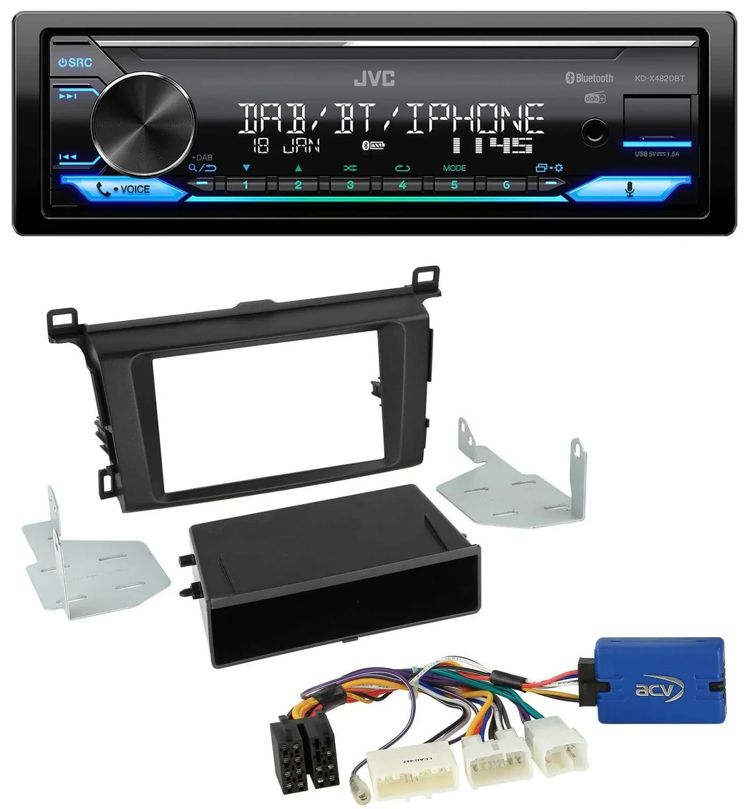 JVC Bluetooth DAB USB MP3 Autoradio für Toyota RAV-4 (ab 2013)