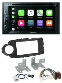 Pioneer MP3 USB DVD Bluetooth DAB 2DIN Autoradio für Toyota Yaris 11-20 schwarz