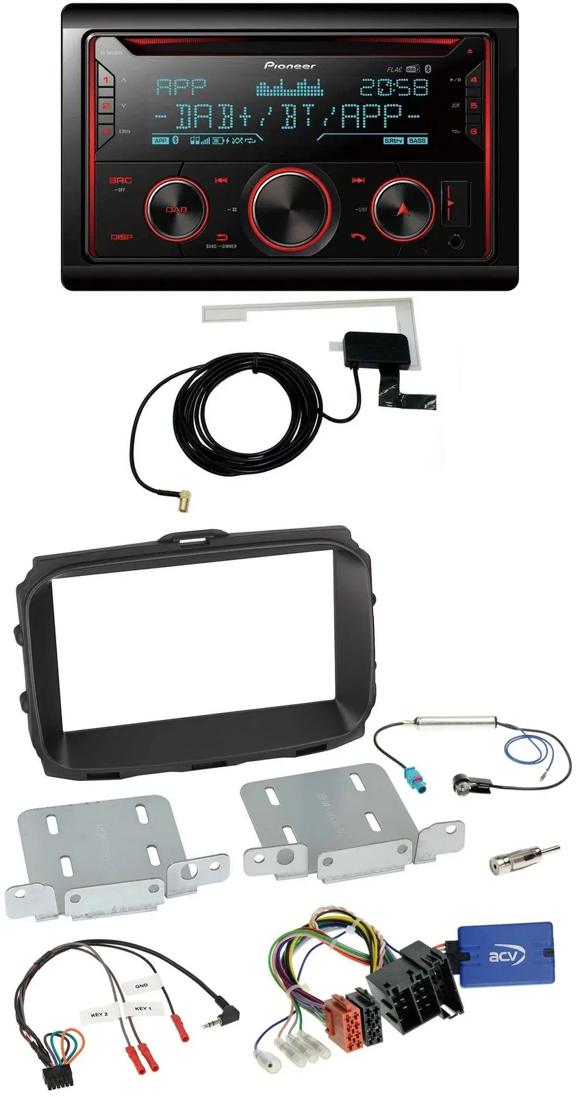 Автомагнитола Pioneer 2DIN DAB USB CD Bluetooth для Alfa Romeo Giulietta