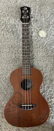 Luna UKE TTN MAH EL Acoustic Electric Tenor Tattoo Mahogany Ukulele with Gig Bag