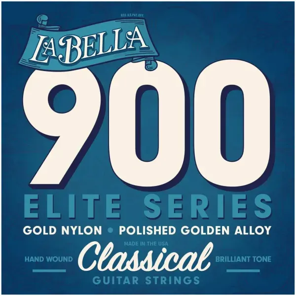 Струны для классической гитары La Bella 900 Elite Gold Nylon Hard 28-43