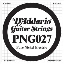Струна для электрогитары D'Addario PNG027 XL Pure Nickel, никель, калибр 27