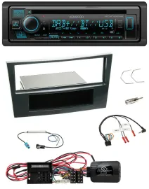 Kenwood Bluetooth DAB CD Lenkrad USB Autoradio für Opel Corsa D Schwarz 09-14