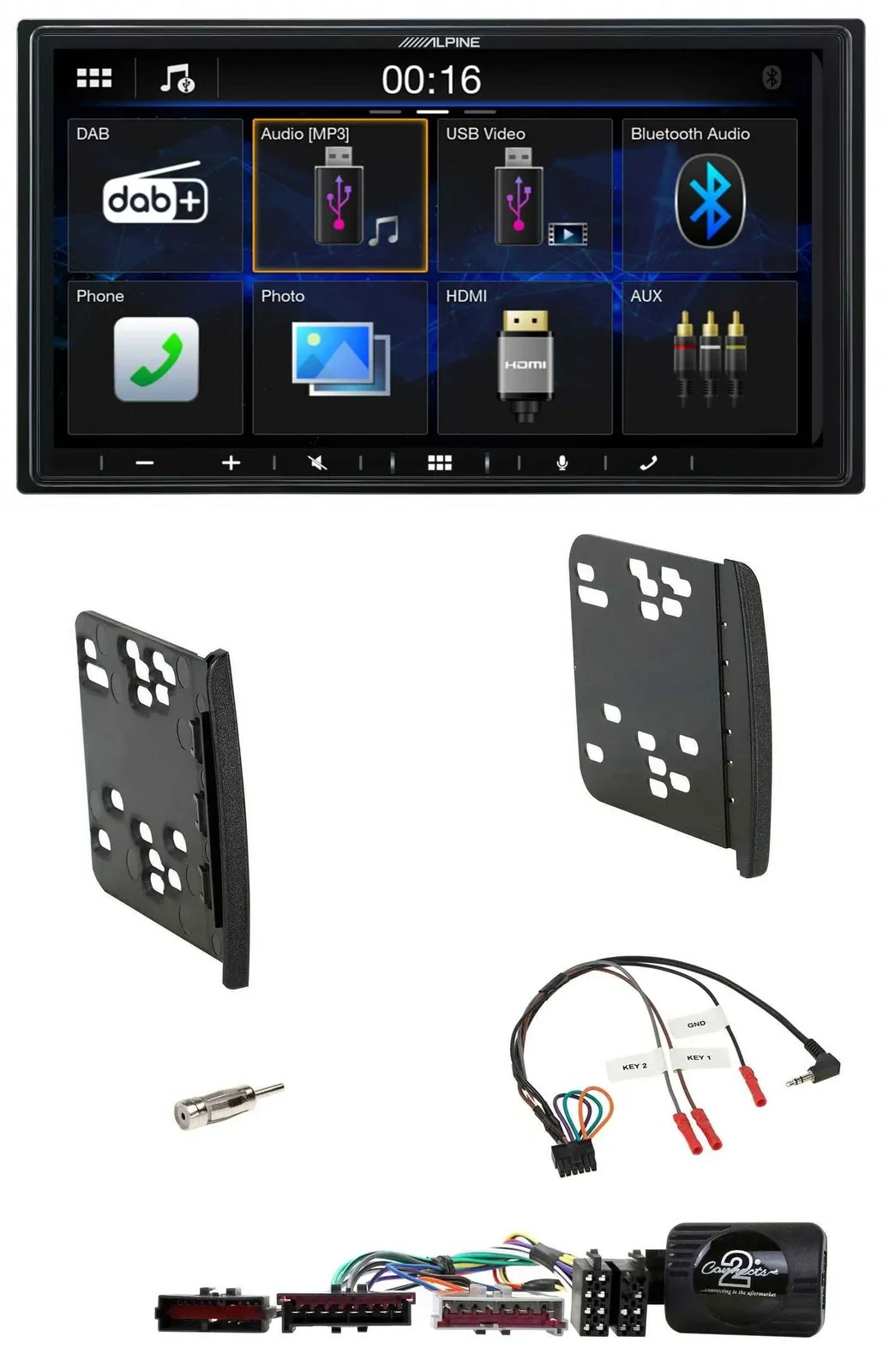 Alpine Bluetooth 2DIN Lenkrad DAB USB Autoradio für Ford Focus Galaxy Mondeo