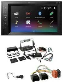 Pioneer DAB MP3 2DIN Bluetooth USB Autoradio für Chevrolet Camaro 2010-2015 silb
