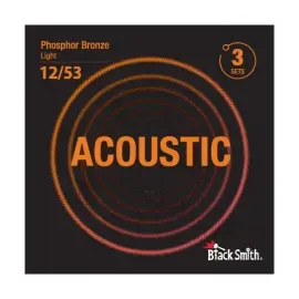 Струны для акустической гитары BlackSmith 95721 Acoustic Phosphor Bronze Light 12-53 (3 комплекта)