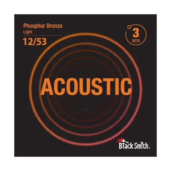 Струны для акустической гитары BlackSmith 95721 Acoustic Phosphor Bronze Light 12-53 (3 комплекта)